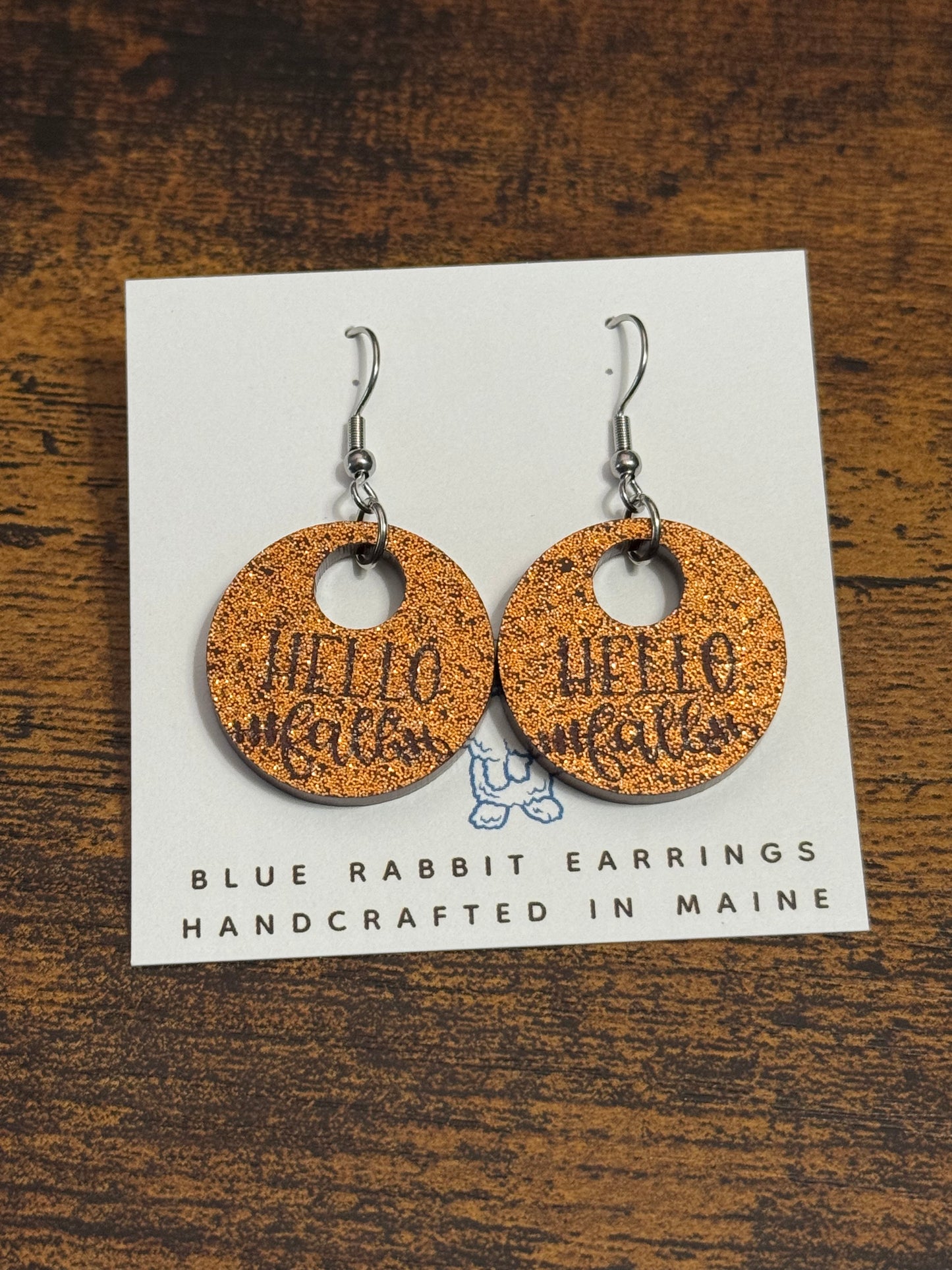 Acrylic Hello Fall Hoops