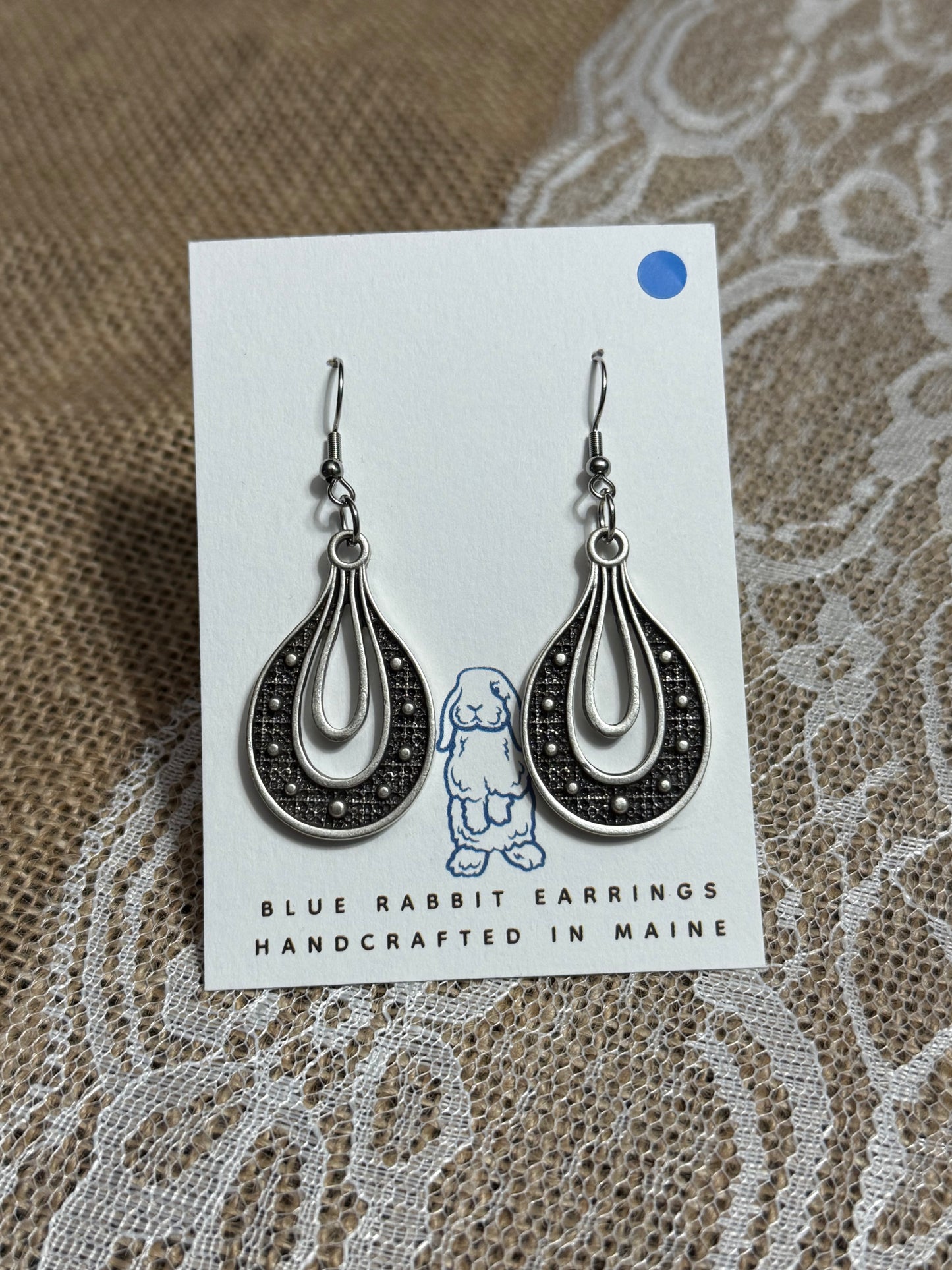 Antique Silver Teardrop Earrings