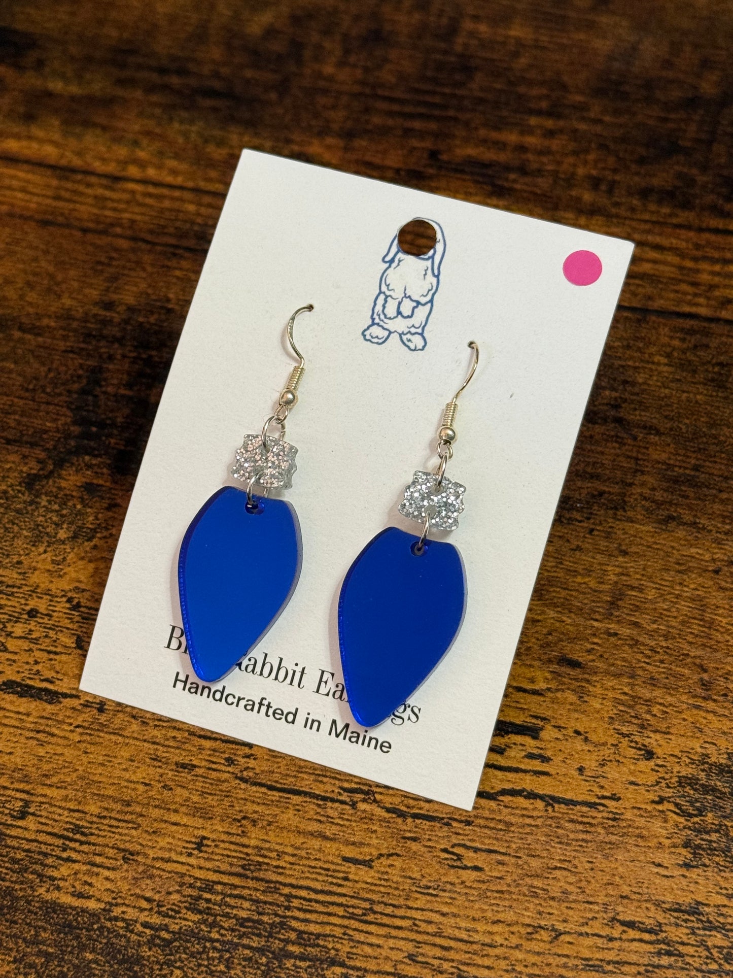 Mirrored Blue Acrylic Light Earrings
