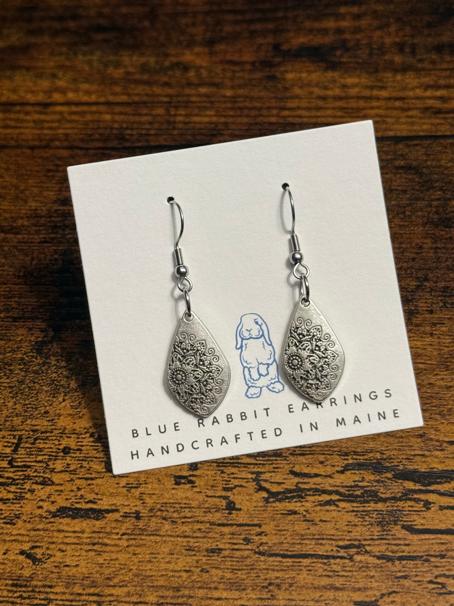 Antique Silver Mandala Earrings