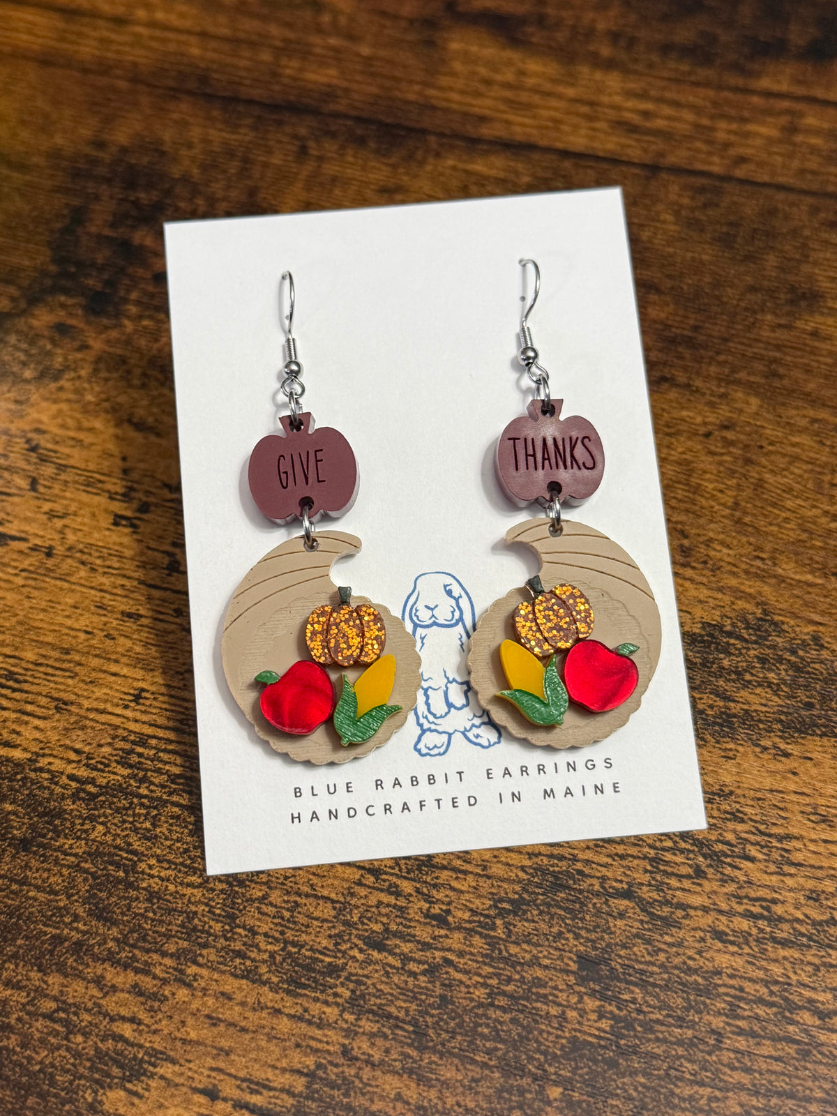 Acrylic Cornucopia Earrings