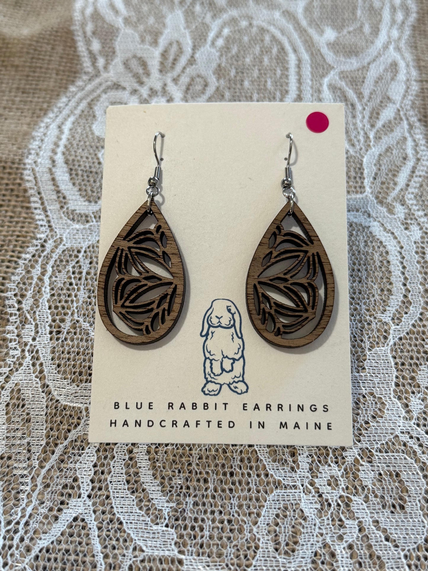 Walnut Floral Teardrop Earrings
