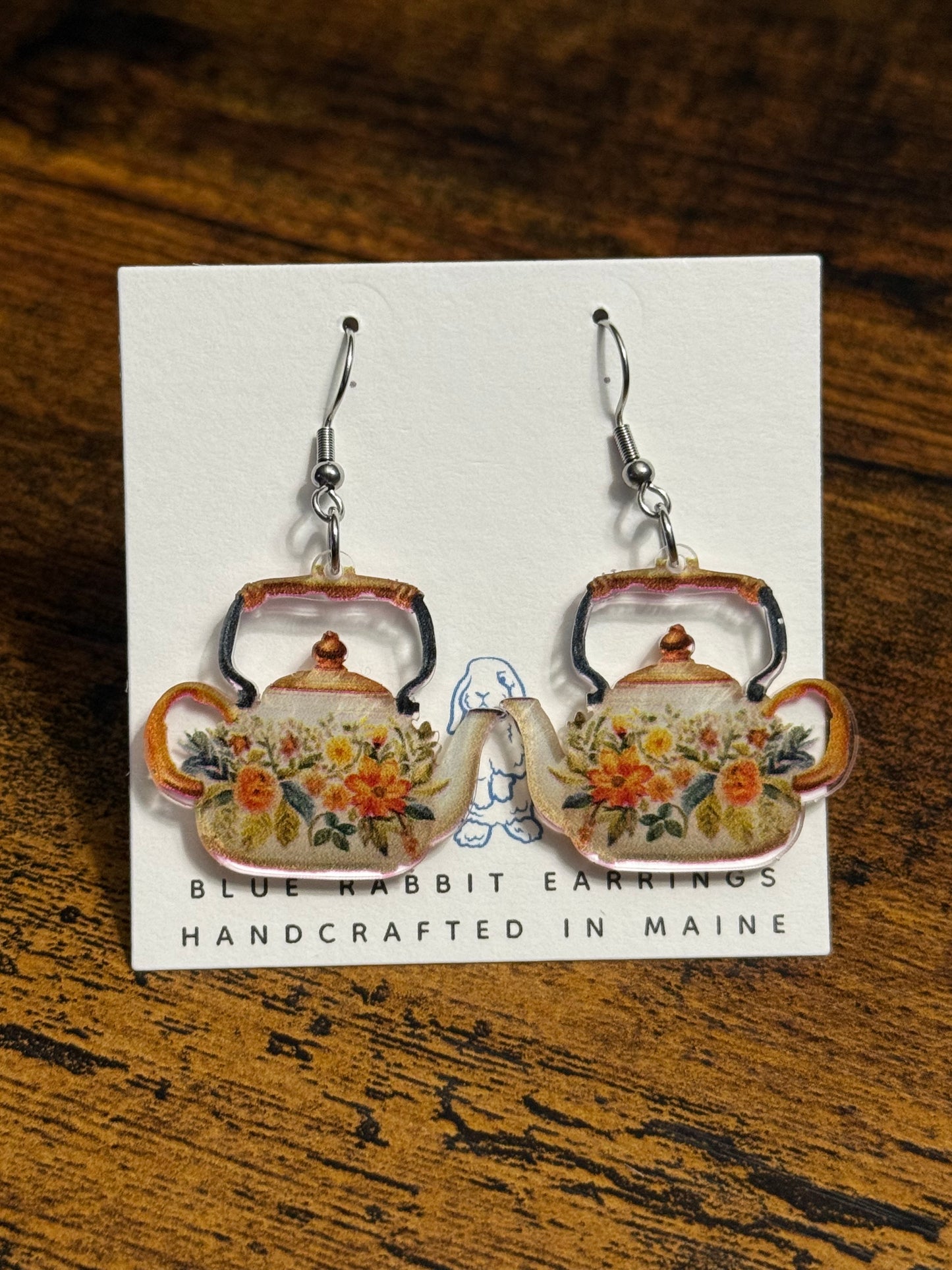Acrylic Vintage Teapot Earrings