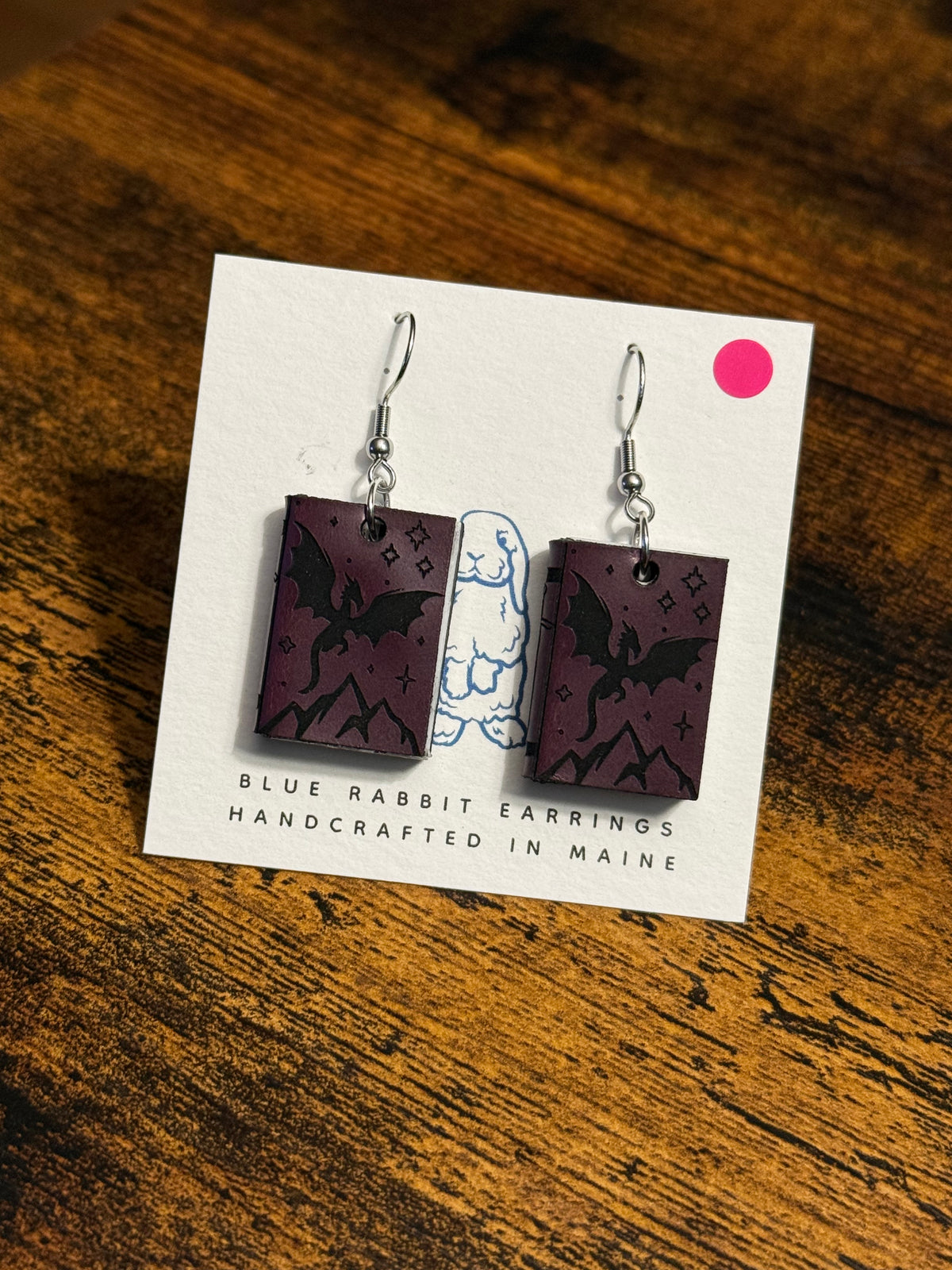 Purple Leather Fantasy Earrings