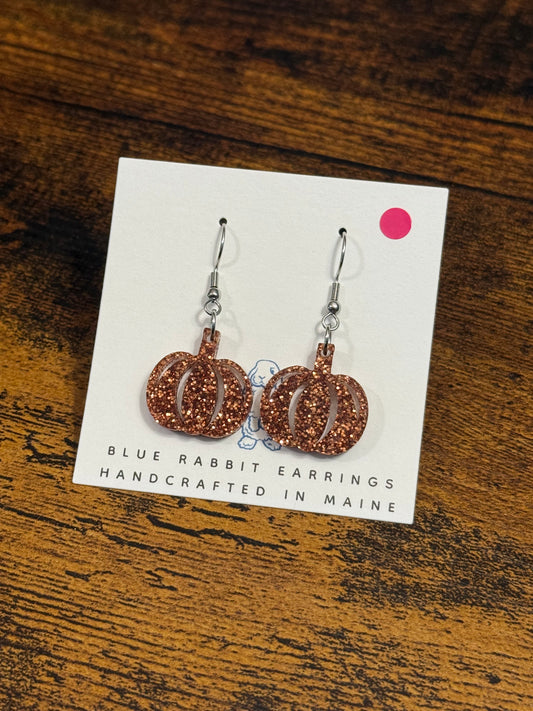 Acrylic Orange Pumpkin Earrings