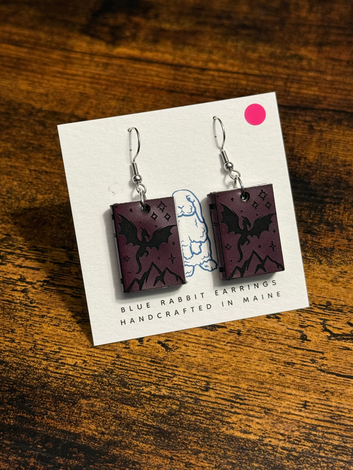 Purple Leather Fantasy Earrings