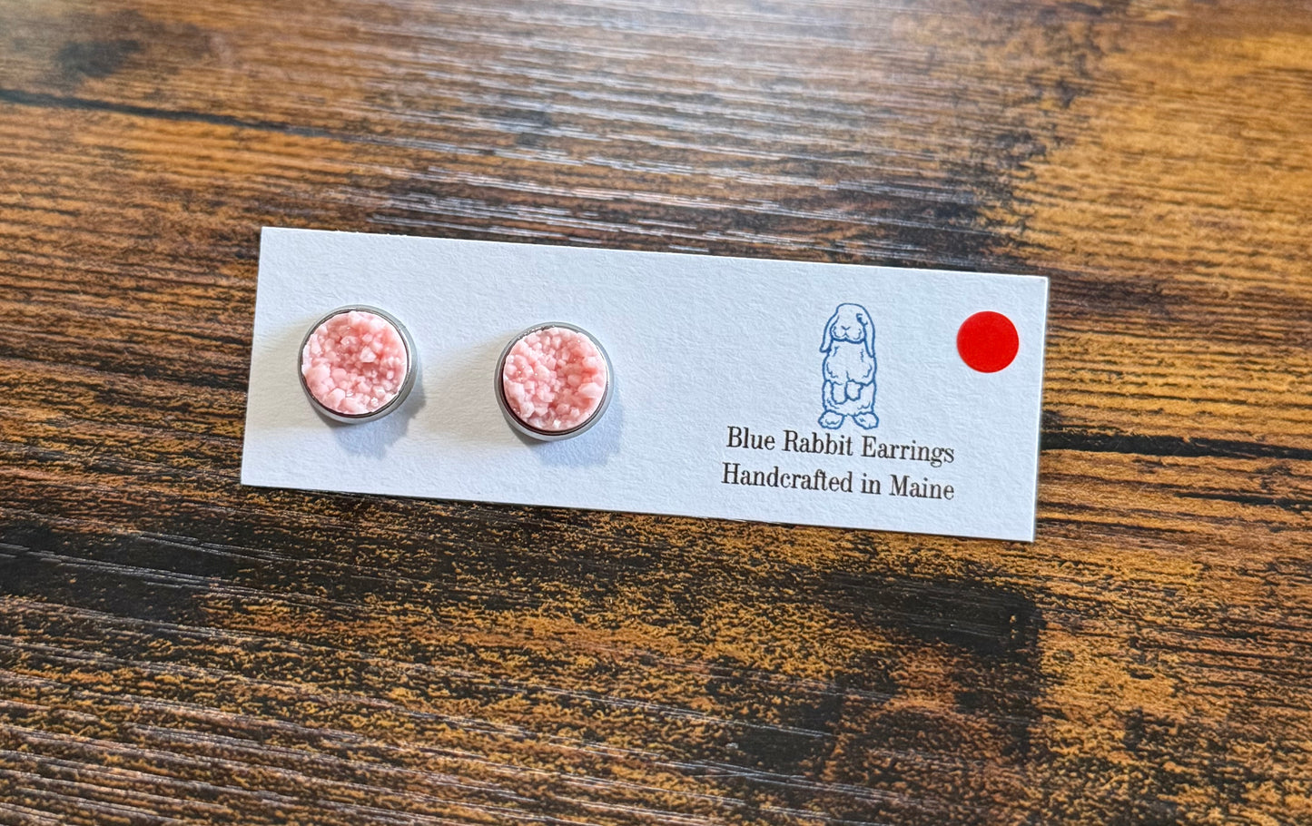 Pink Druzy Studs 10mm
