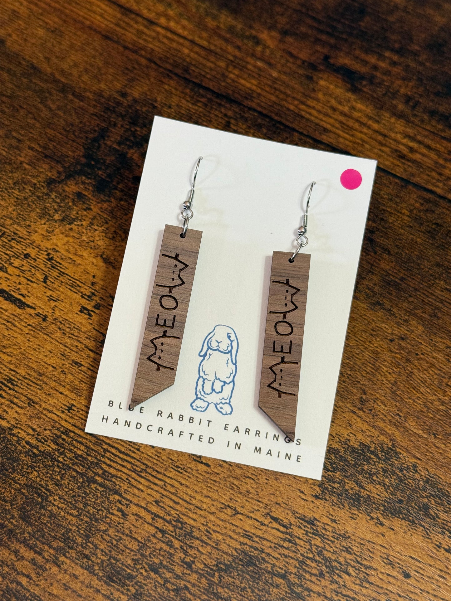 Walnut Meow Earrings