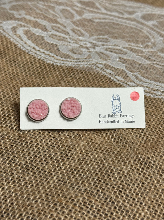 Lite Pink Druzy Studs 12mm