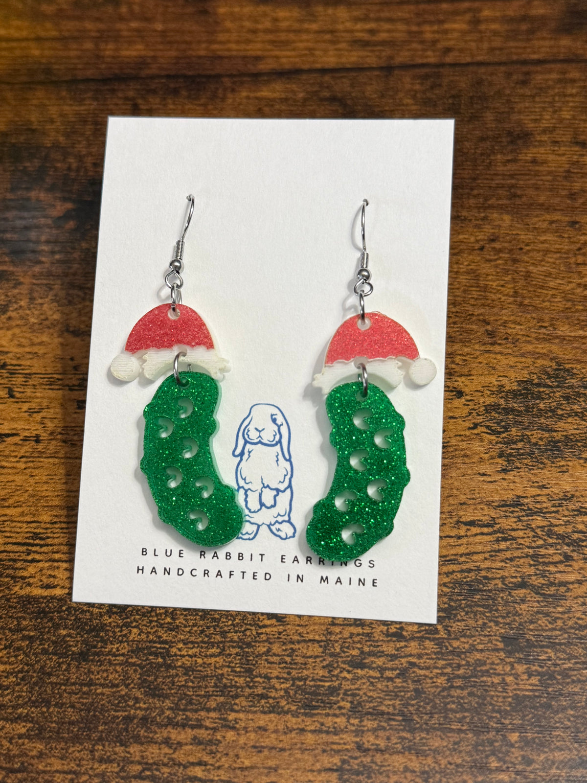 Acrylic Christmas Pickle Earrings