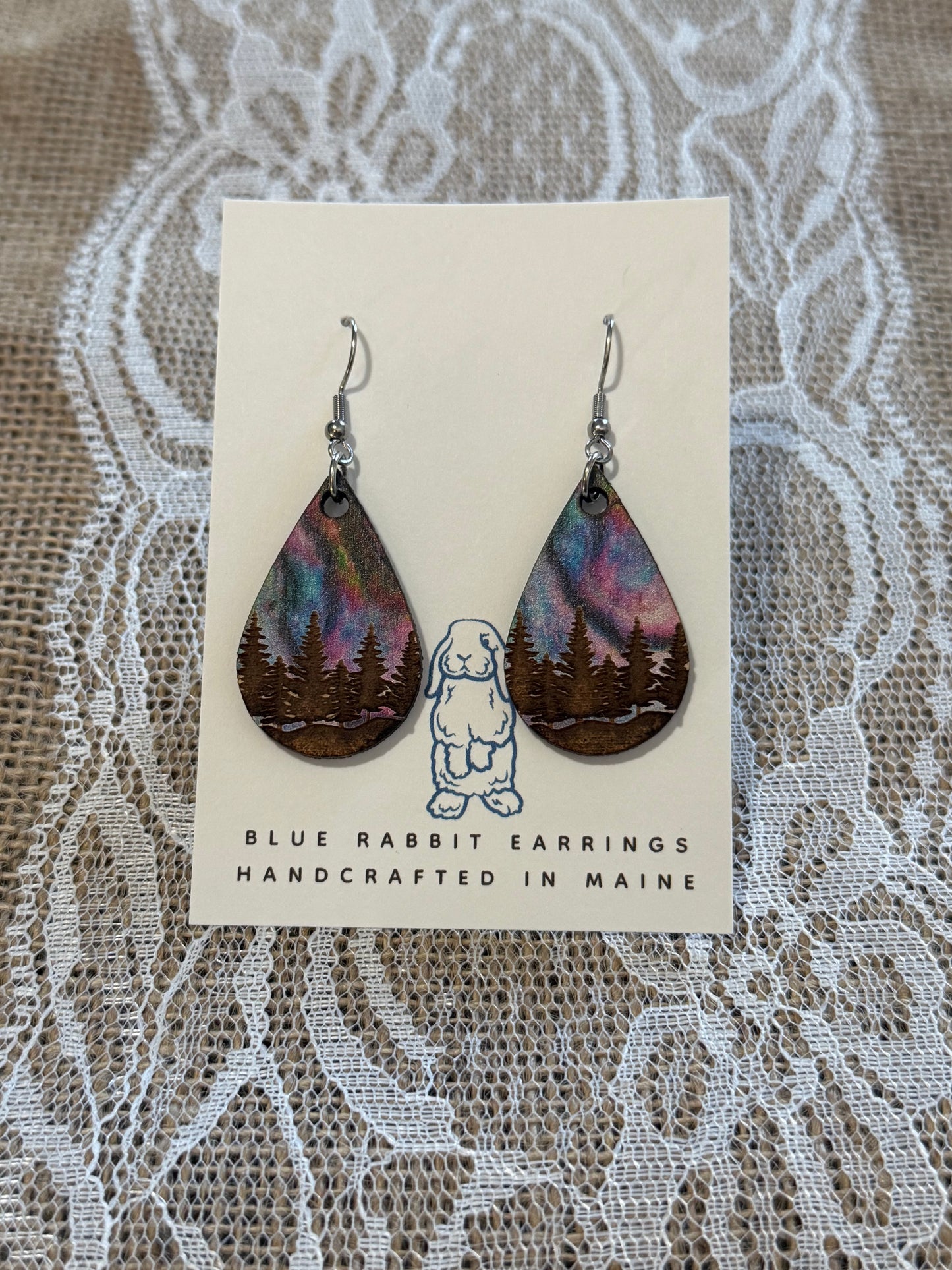Wood Northern Lights Earrings