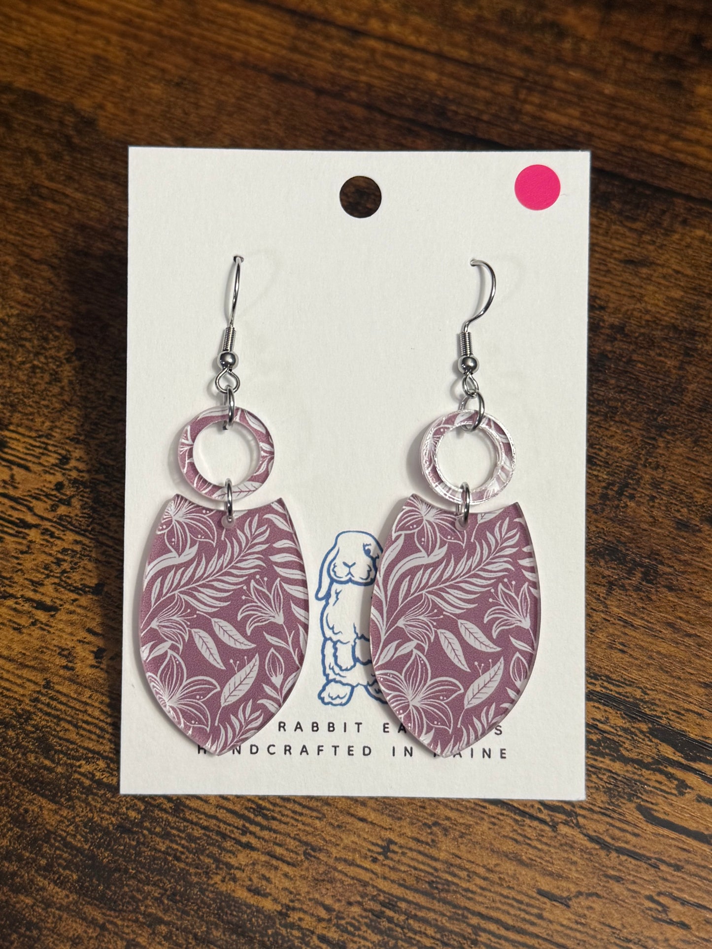 Acrylic Purple Floral Earrings