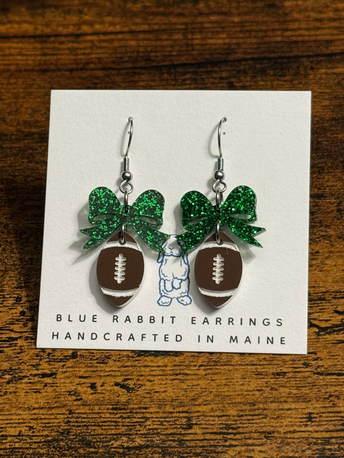 Acrylic Football Earrings