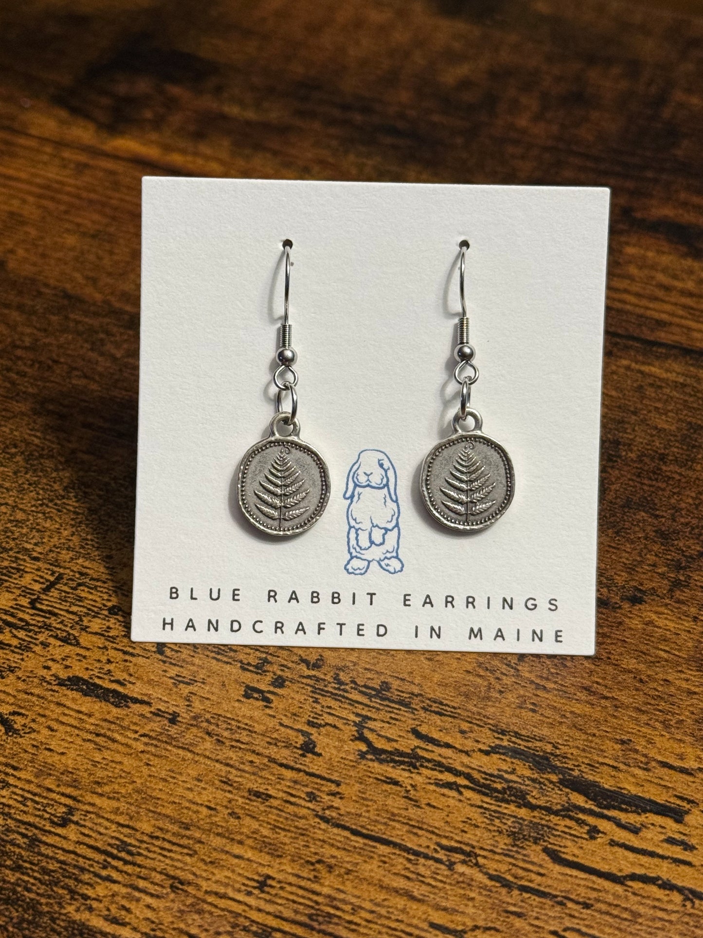 Antique Silver Fern Earrings