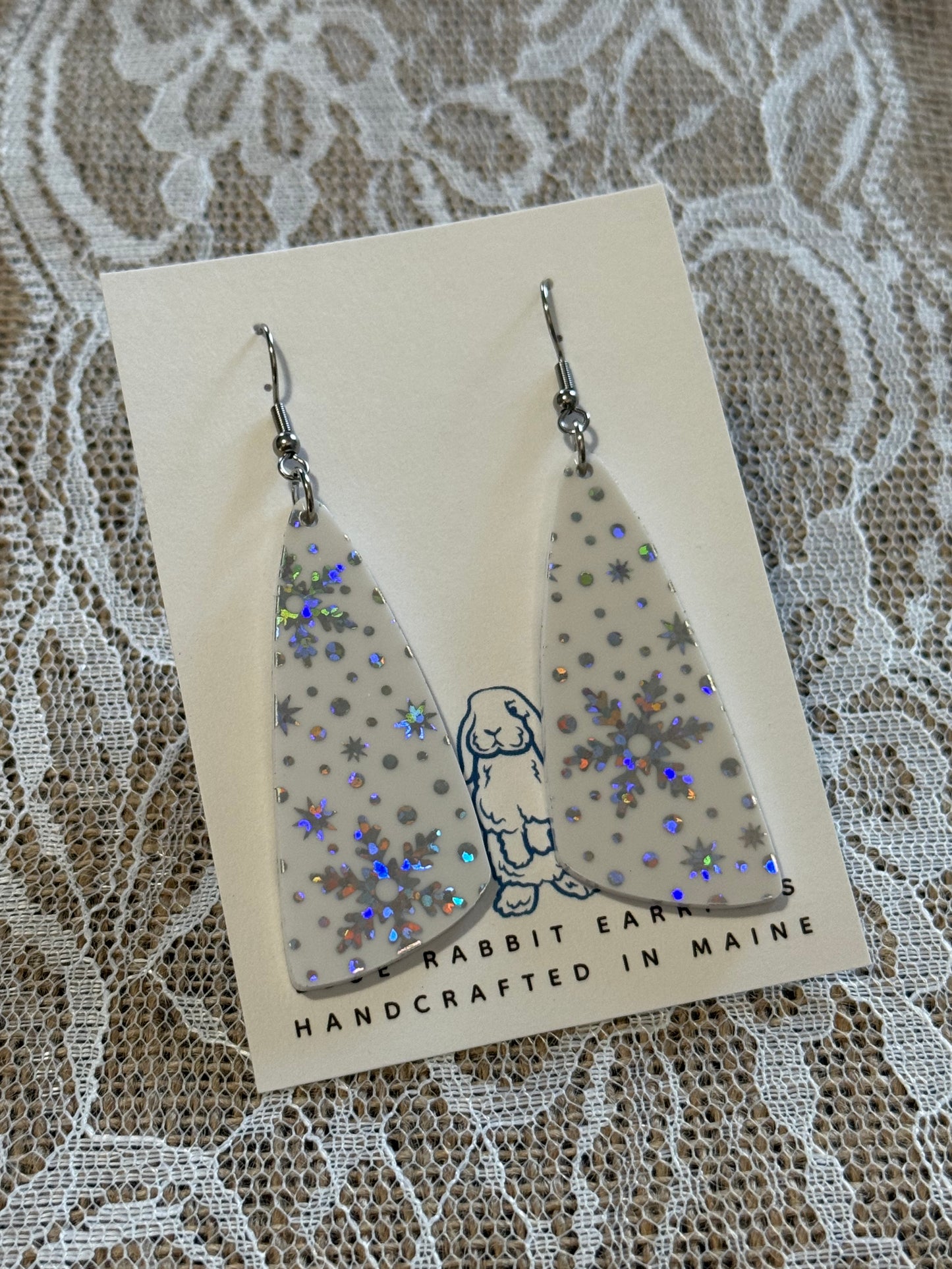 Acrylic Snowflake Earrings