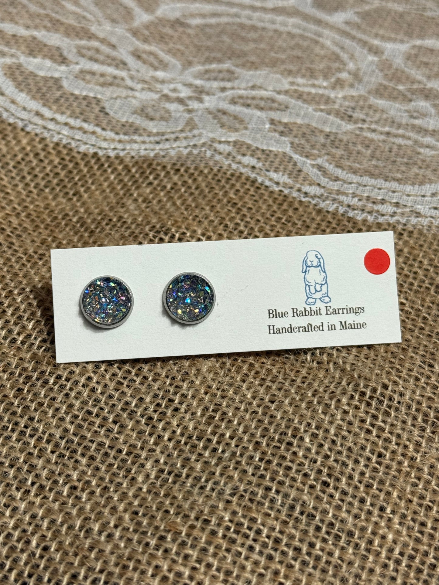Quartz Druzy Studs 10mm