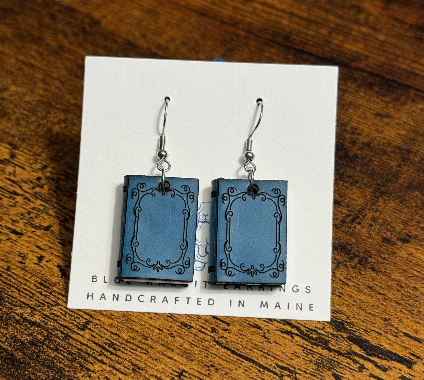Teal Leatherette Earrings