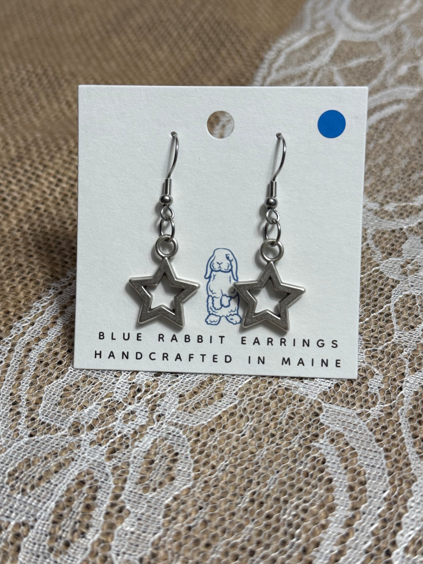 Antique Silver Star Earrings