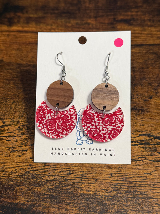 Acrylic Red Lace Earrings