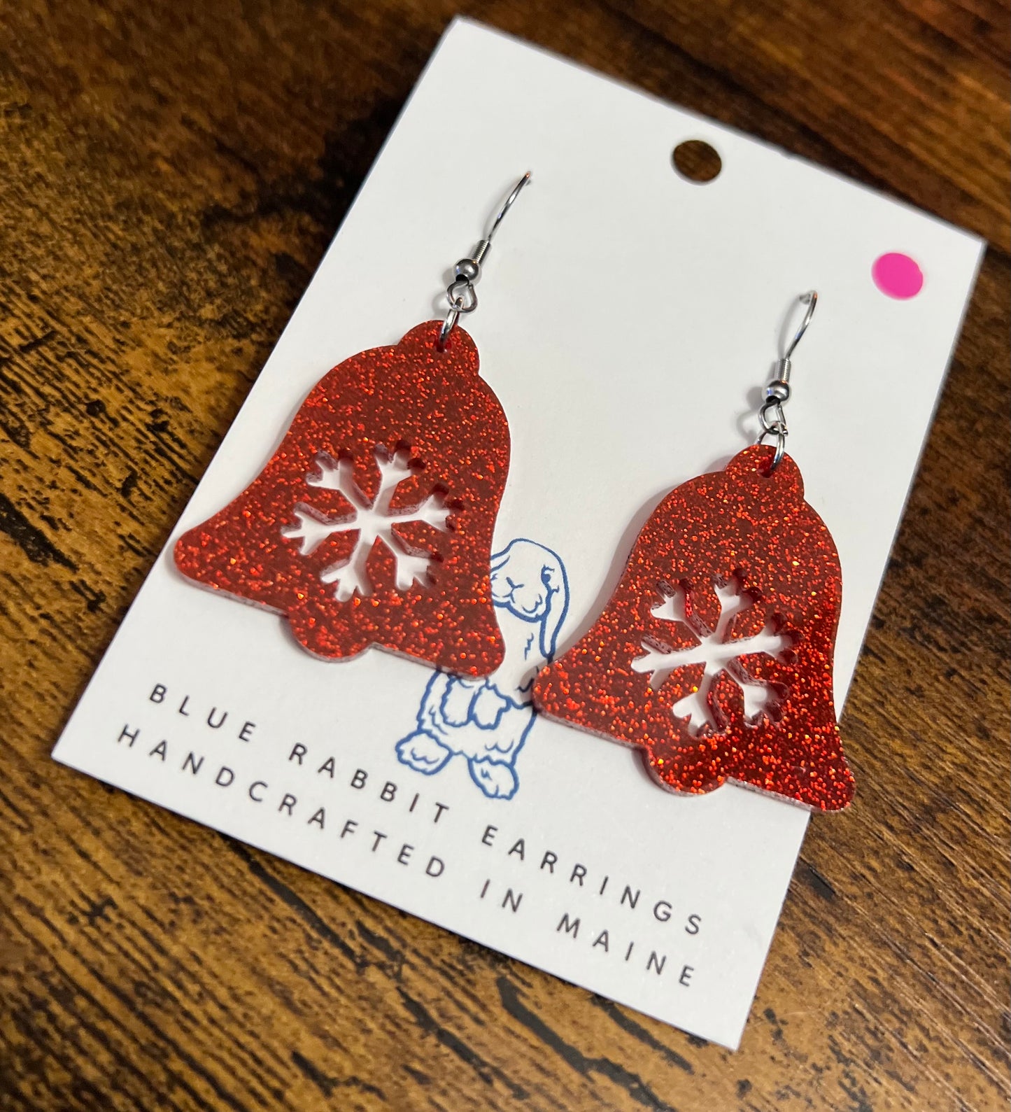 Acrylic Red Bell Earrings