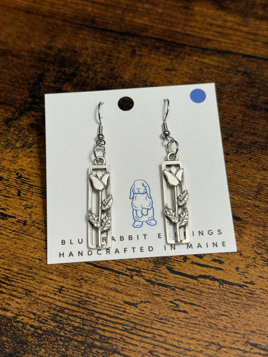 Antique Silver Tulip Earrings