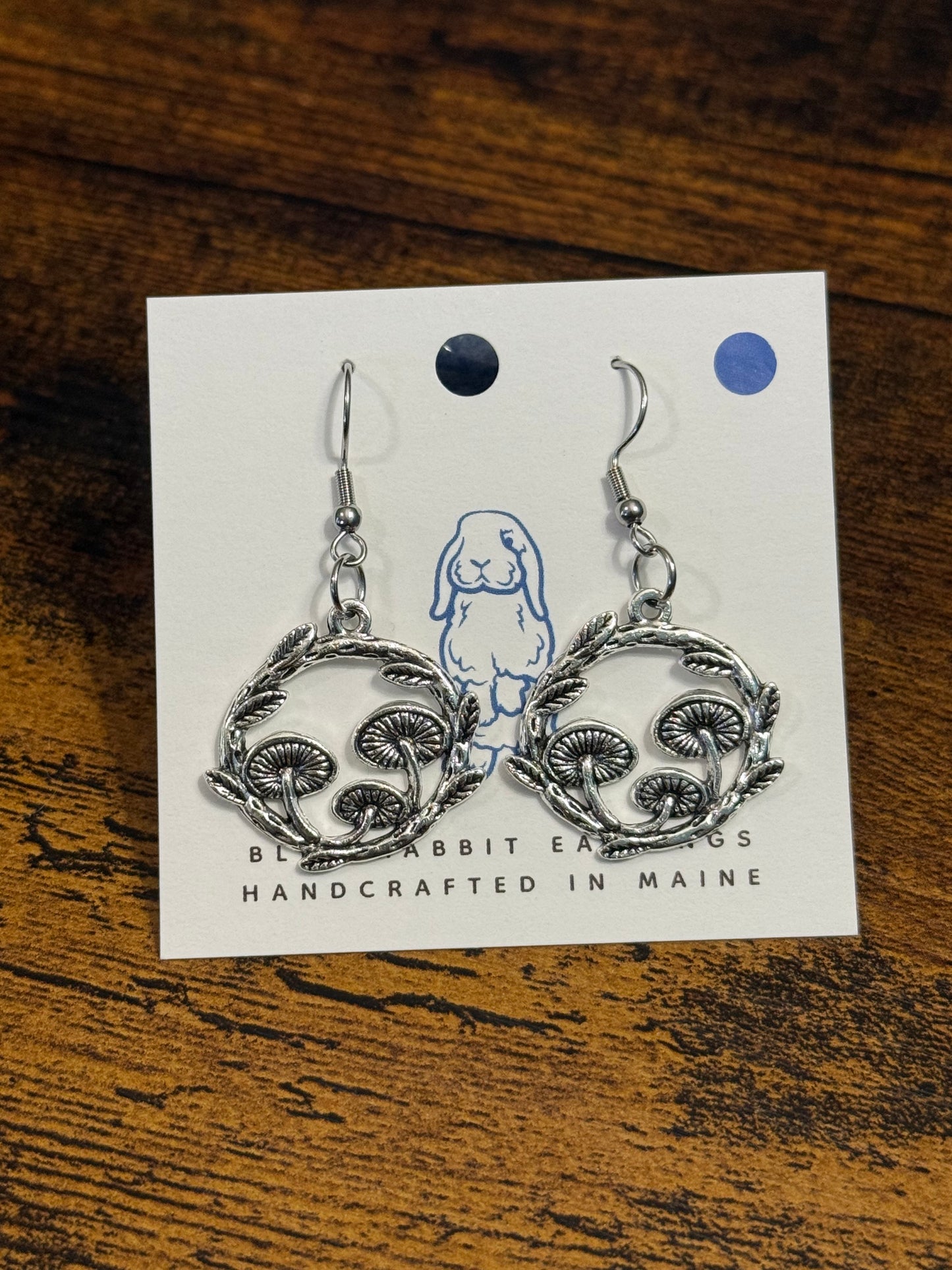 Antique Silver Mushroom Earrings