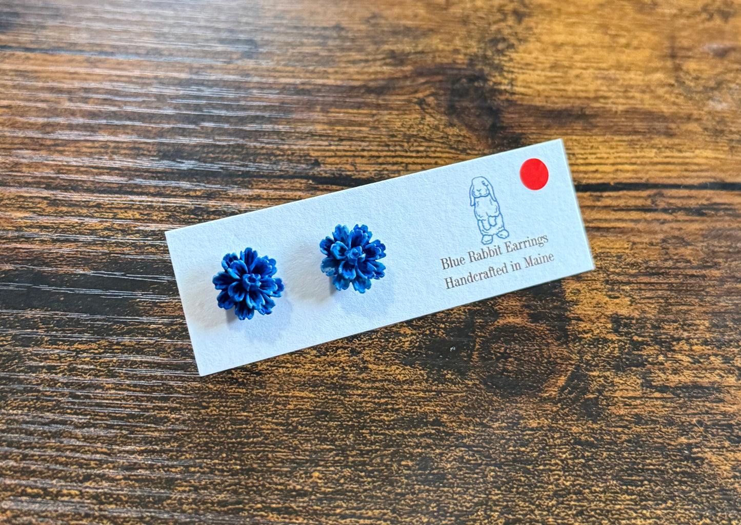 Blue Flower Studs 11mm