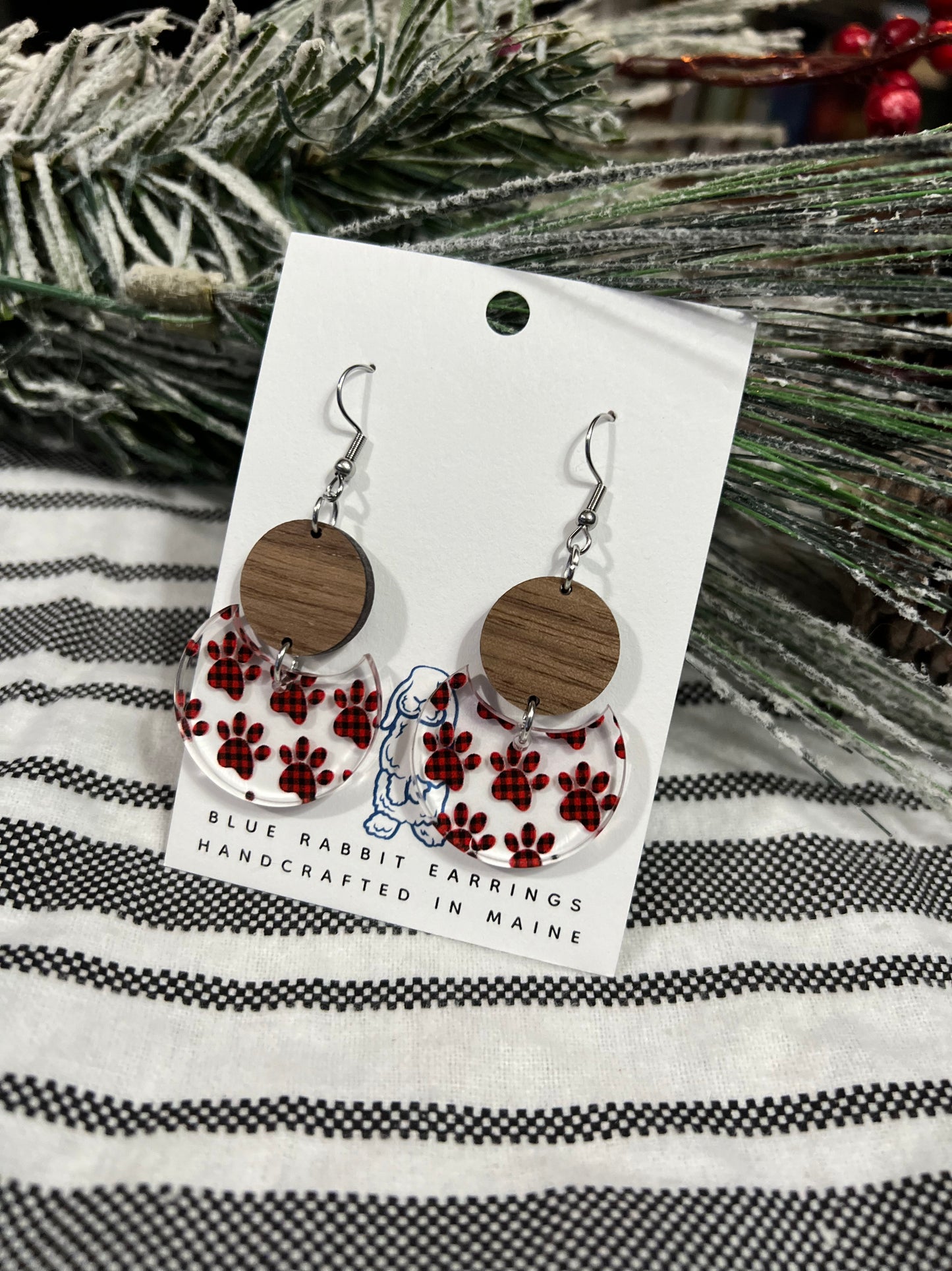 Acrylic Paw Print Earrings