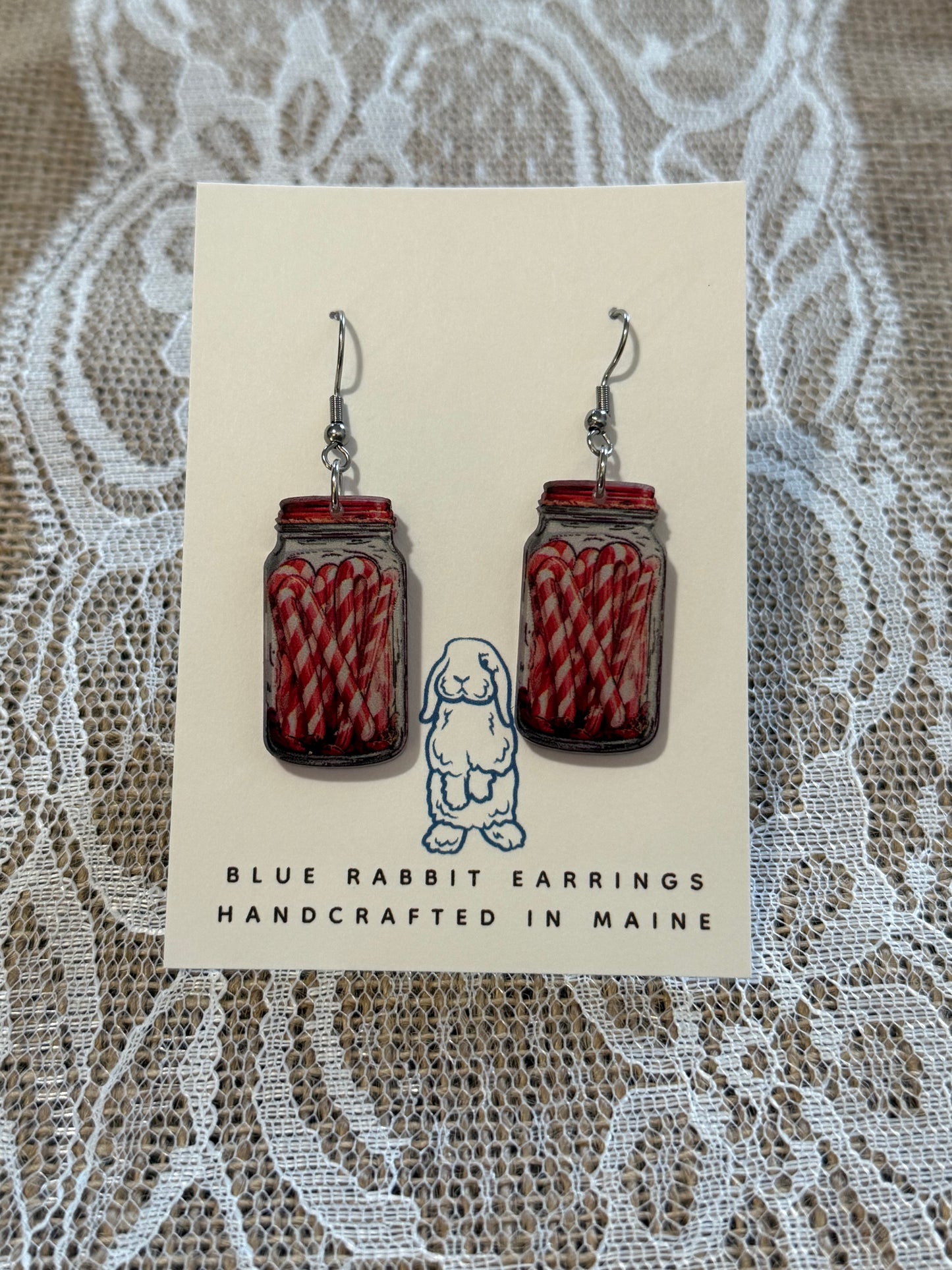 Acrylic Candy Cane Earrings