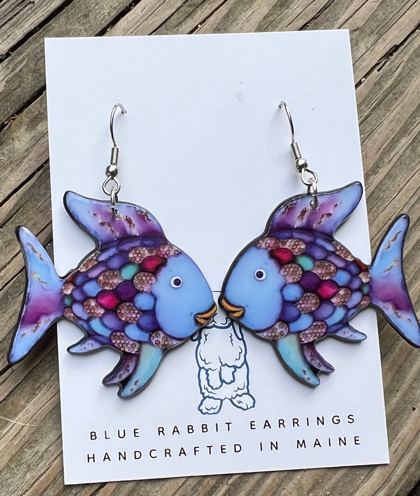 Acrylic Rainbow Fish Inspired Earrings