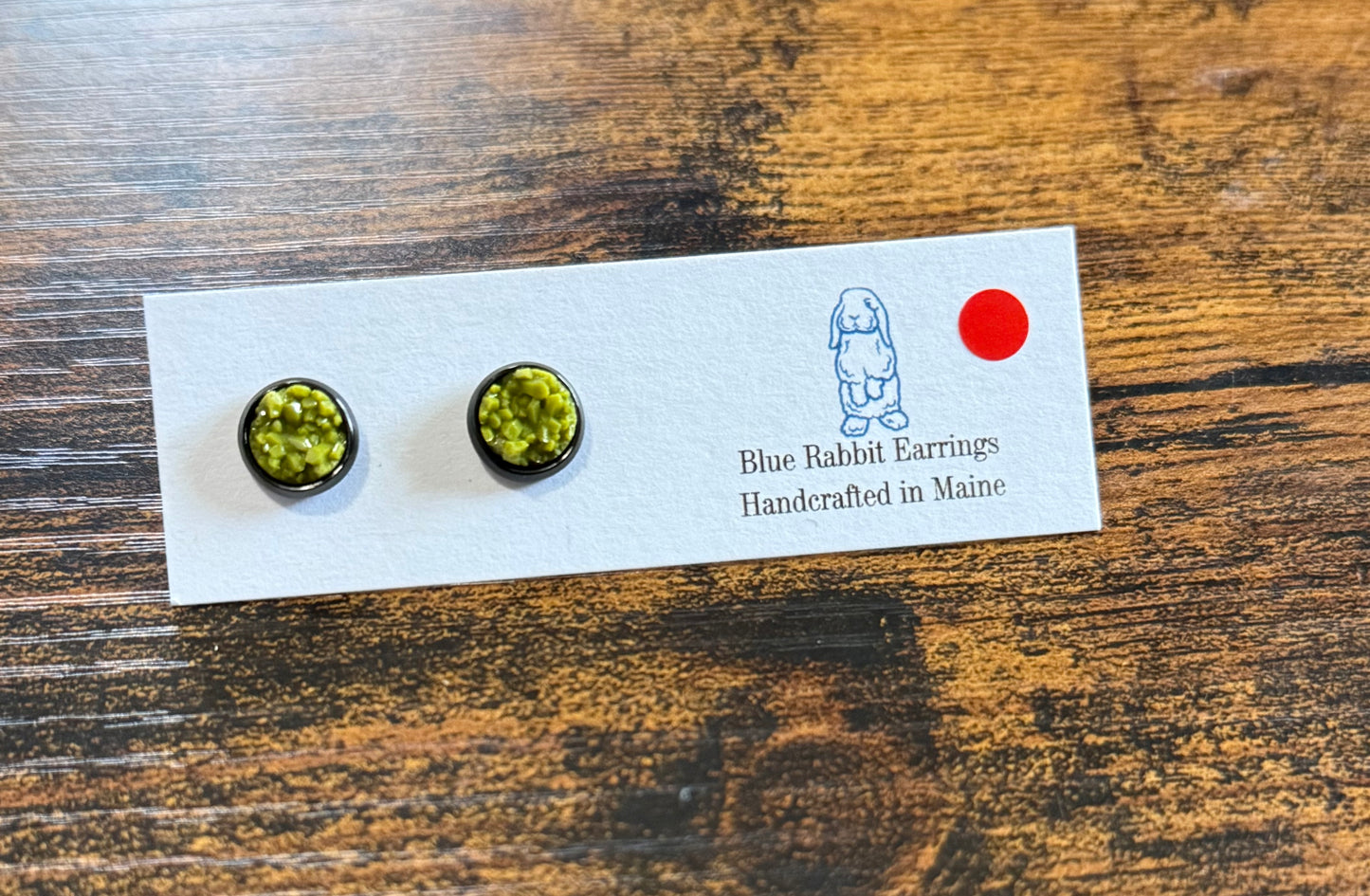 Olive Green Druzy Studs 8mm