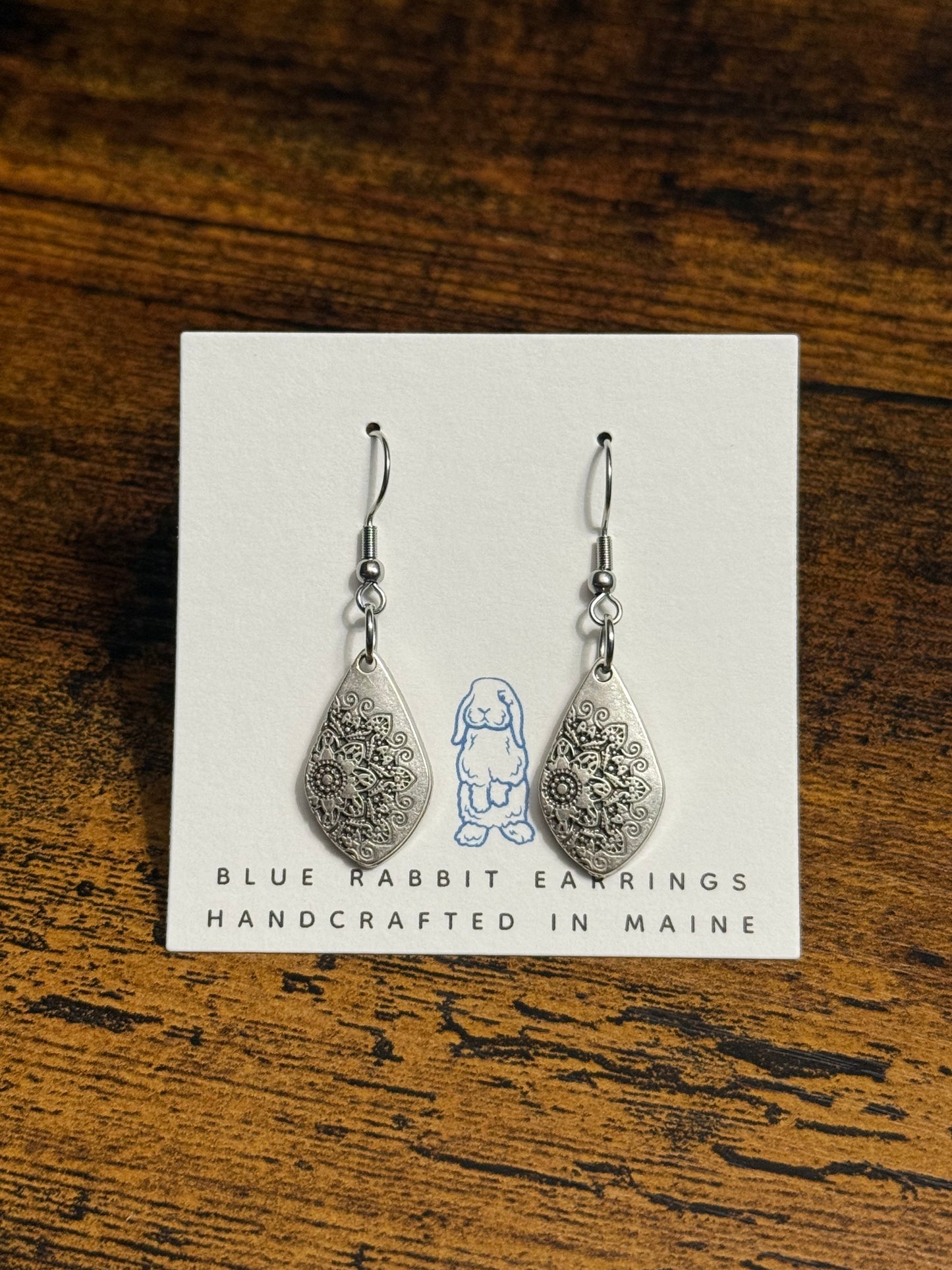 Antique Silver Mandala Earrings
