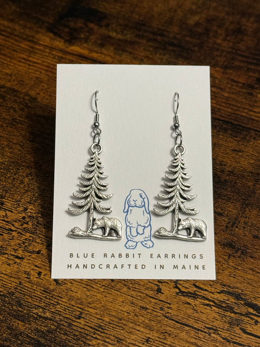Antique Silver Bear Earrings