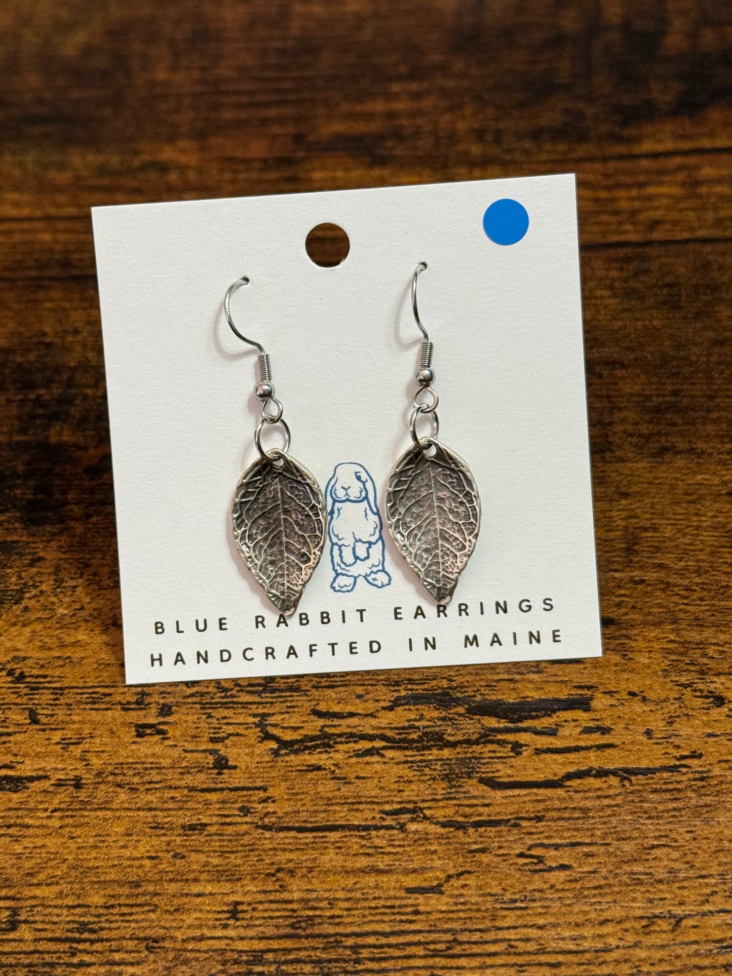Antique Silver Leaf Earrings