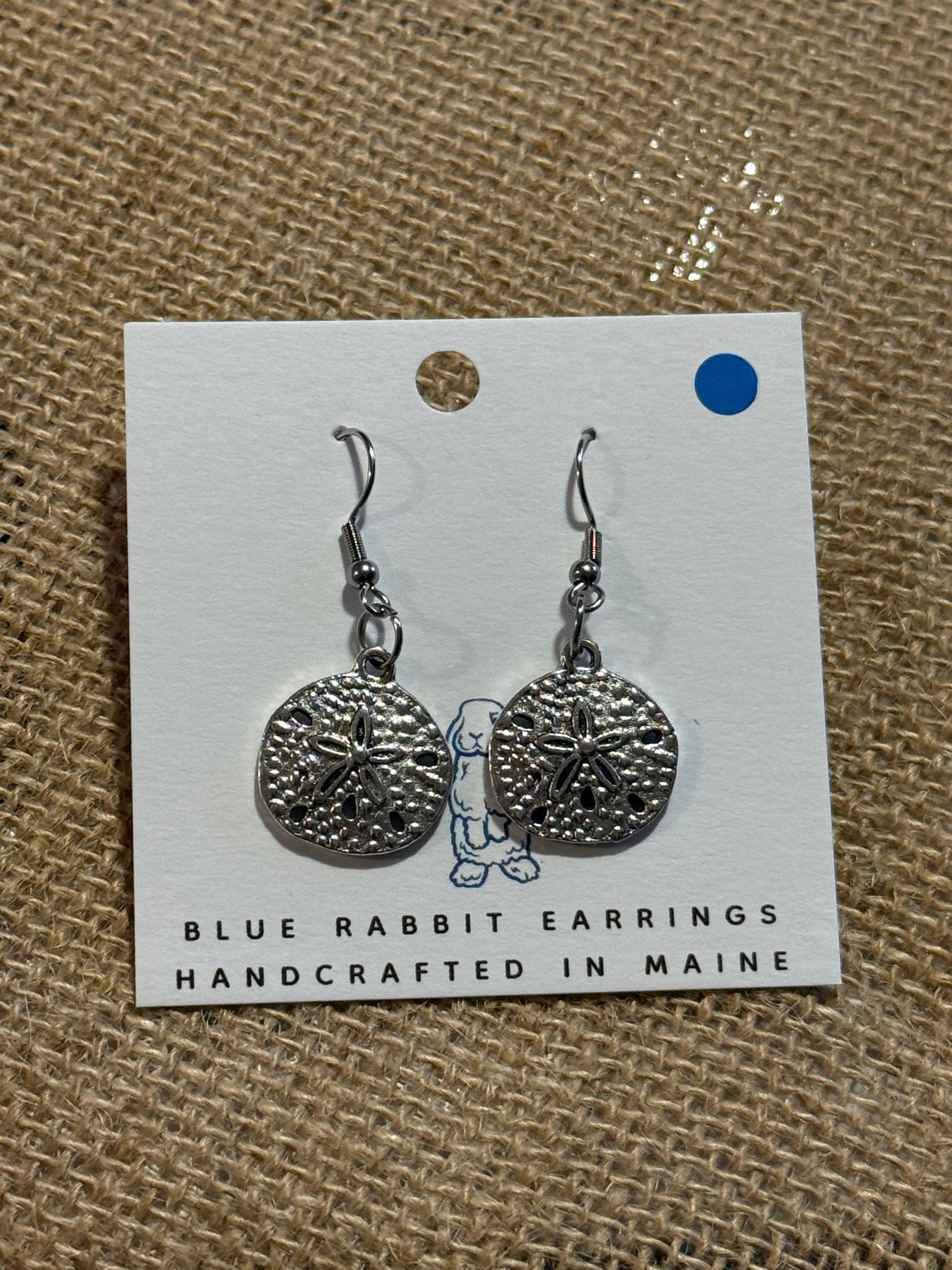 Antique Silver Sand dollar Earrings