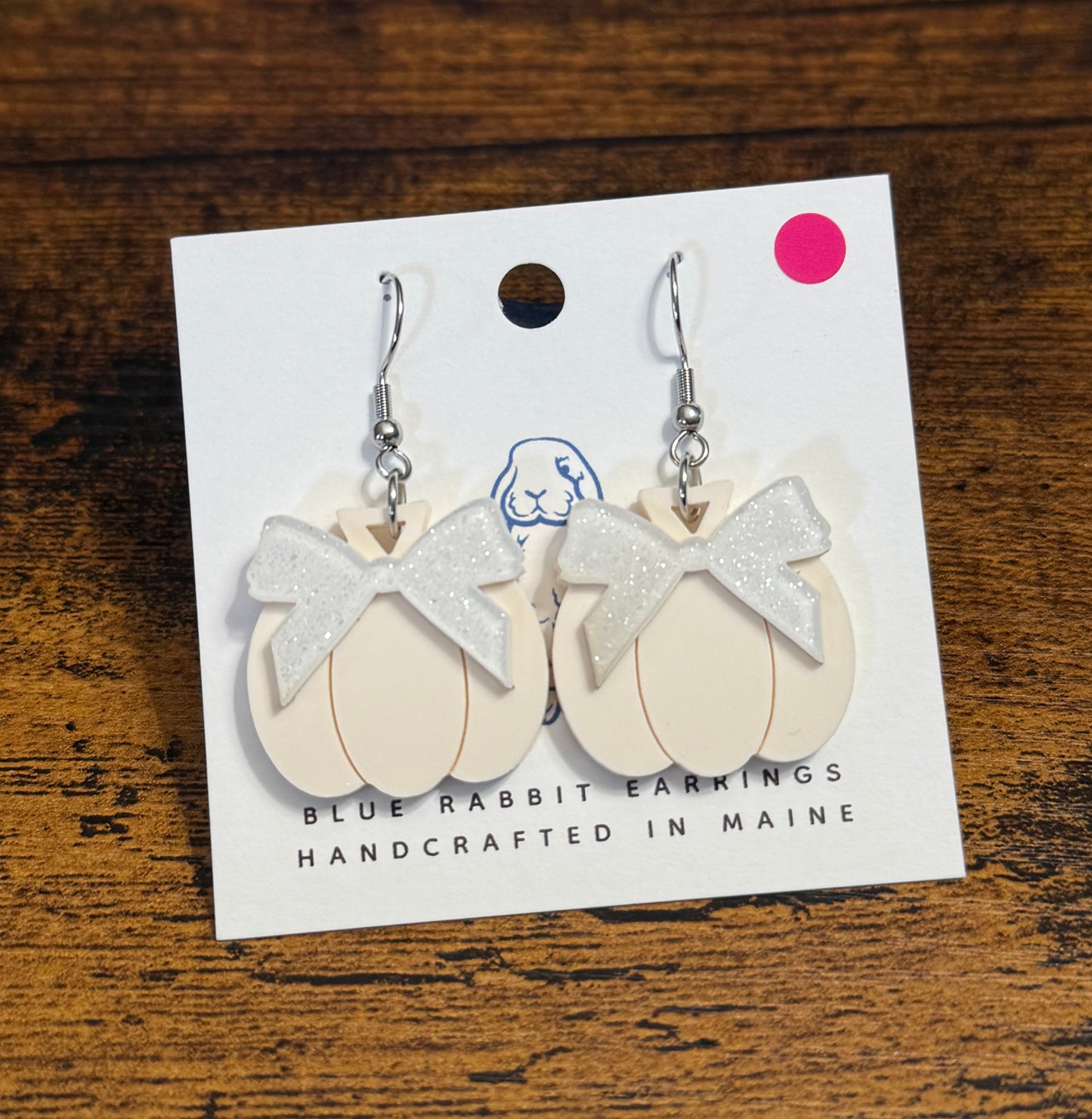 Acrylic Ivory Pumpkin Earrings