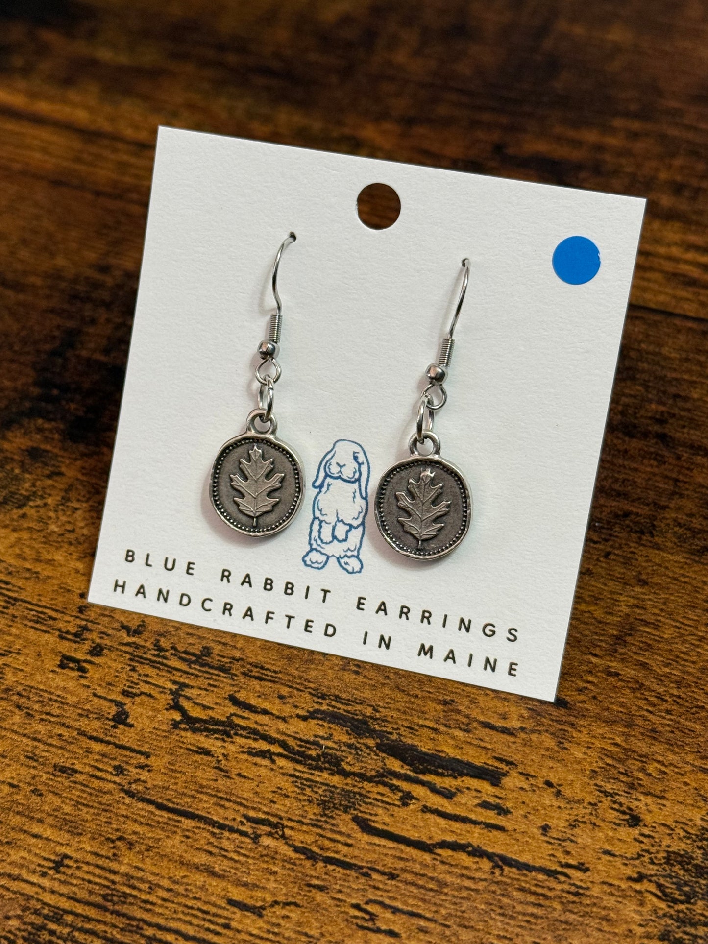 Antique silver Oak Leaf Earrings