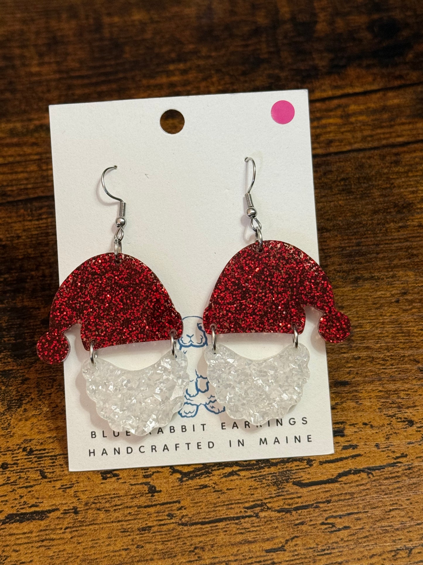 Acrylic Santa Earrings