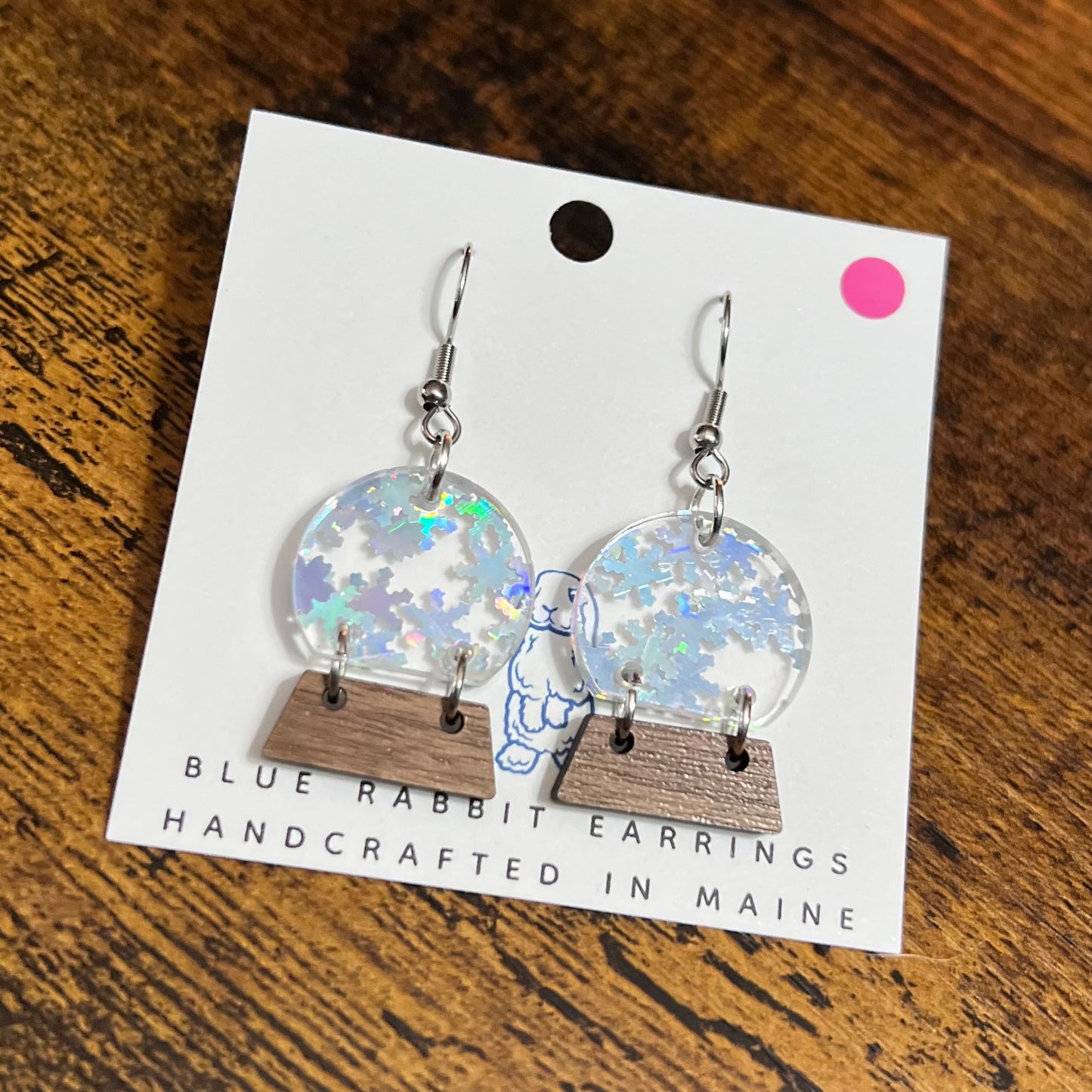 Acrylic Petite Snow Globe Earrings