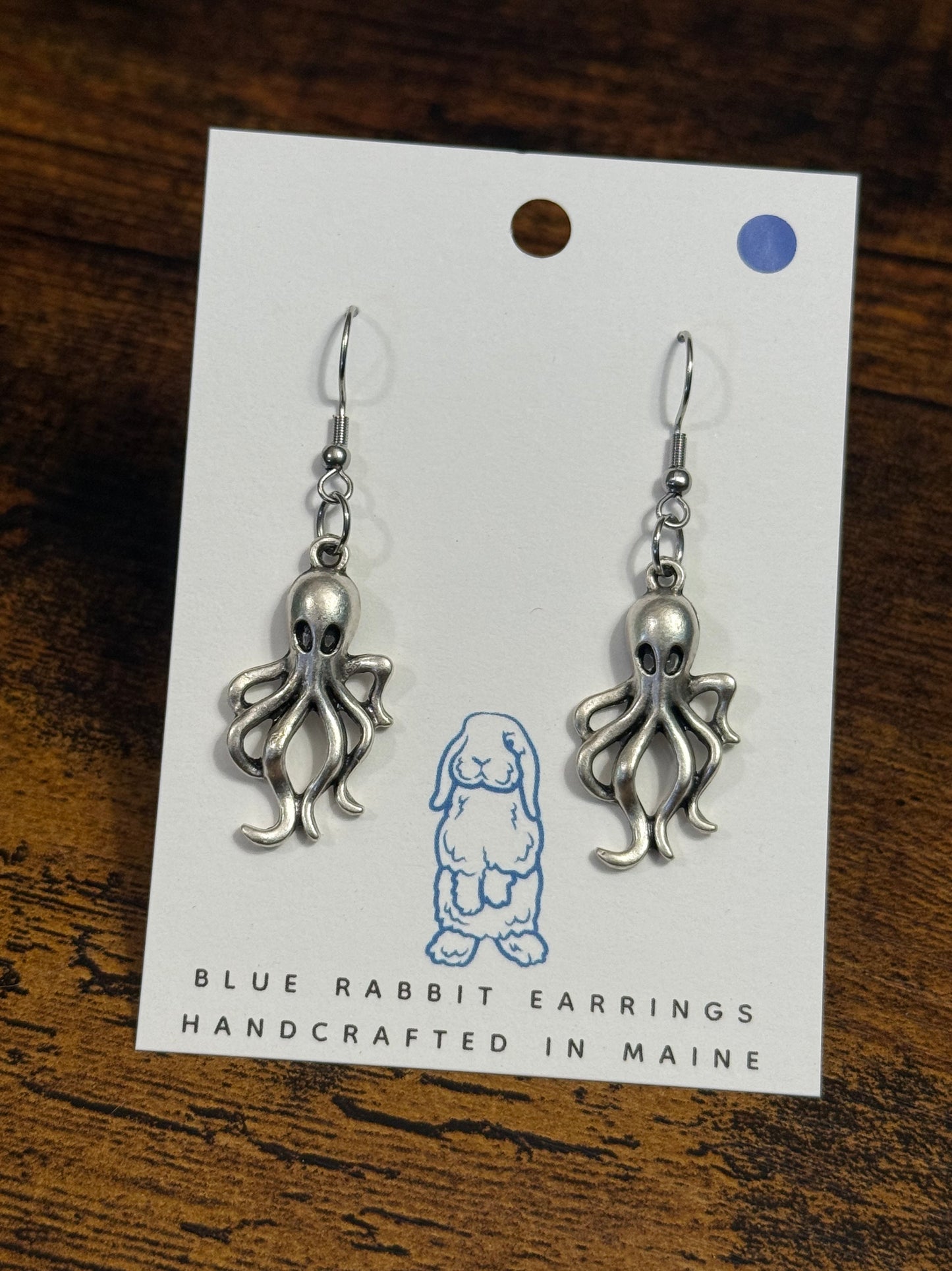Antique Silver Octopus Earrings