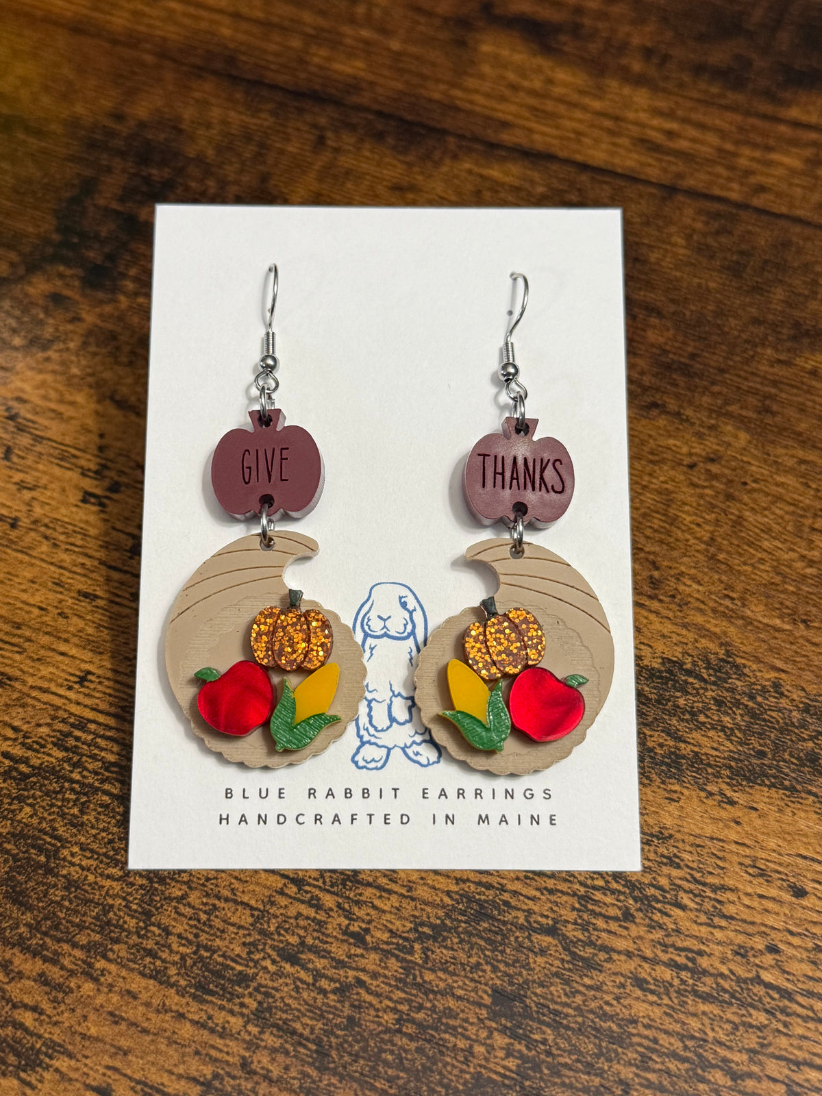Acrylic Cornucopia Earrings