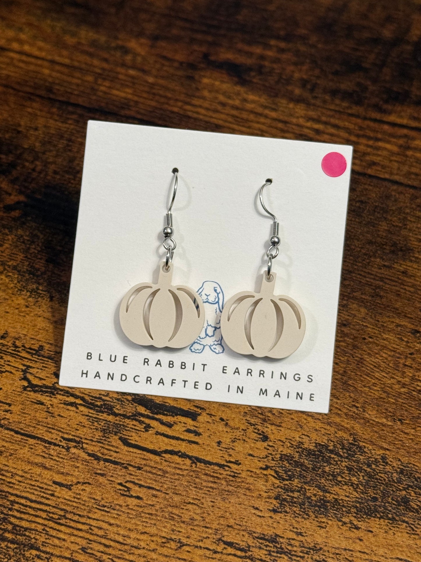 Acrylic Ivory Pumpkin Earrings