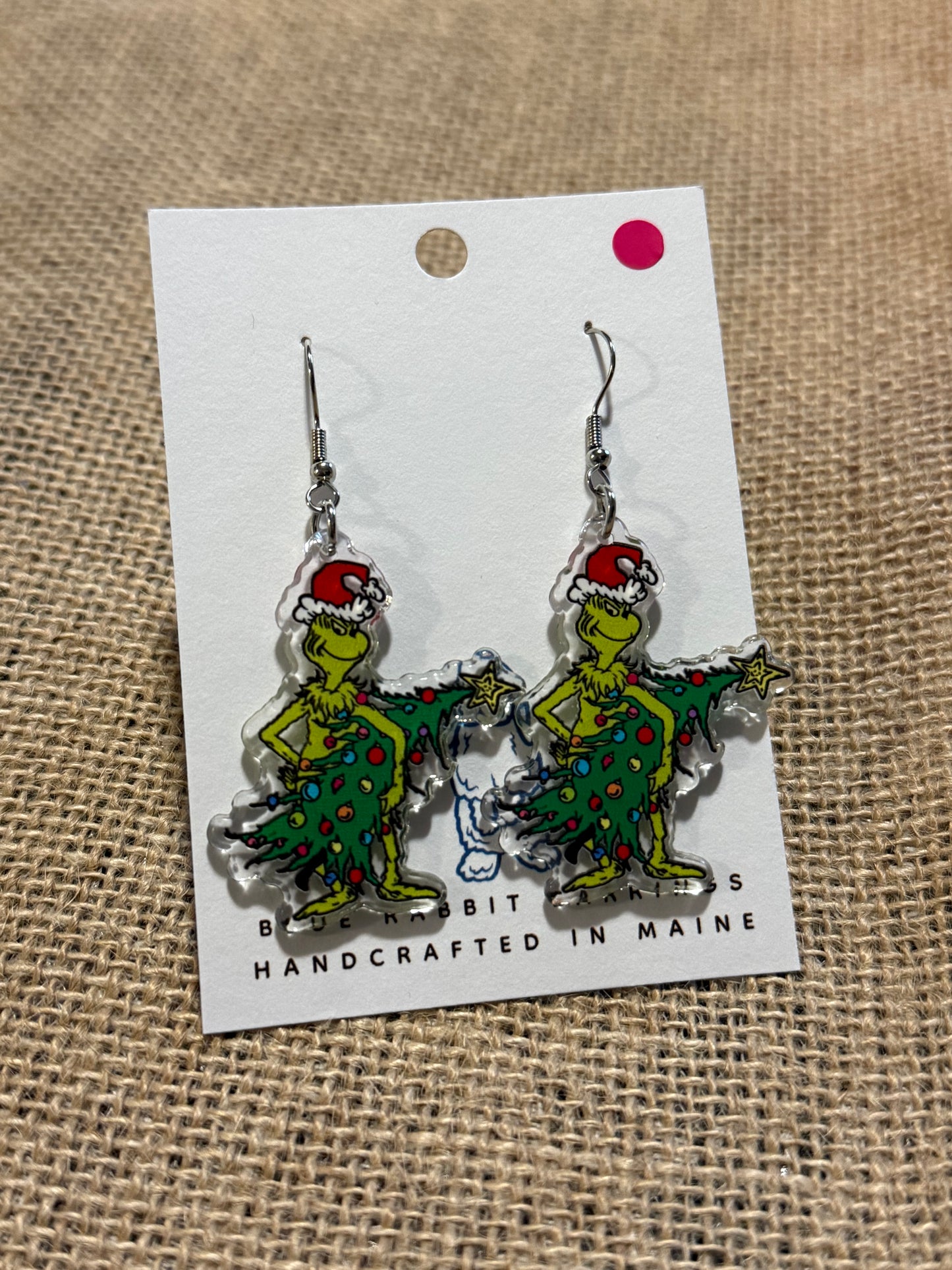Acrylic Grinch Earrings