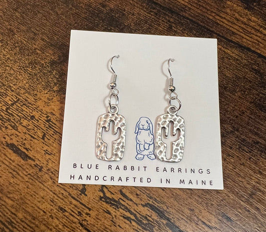 Antique Silver Cactus Earrings