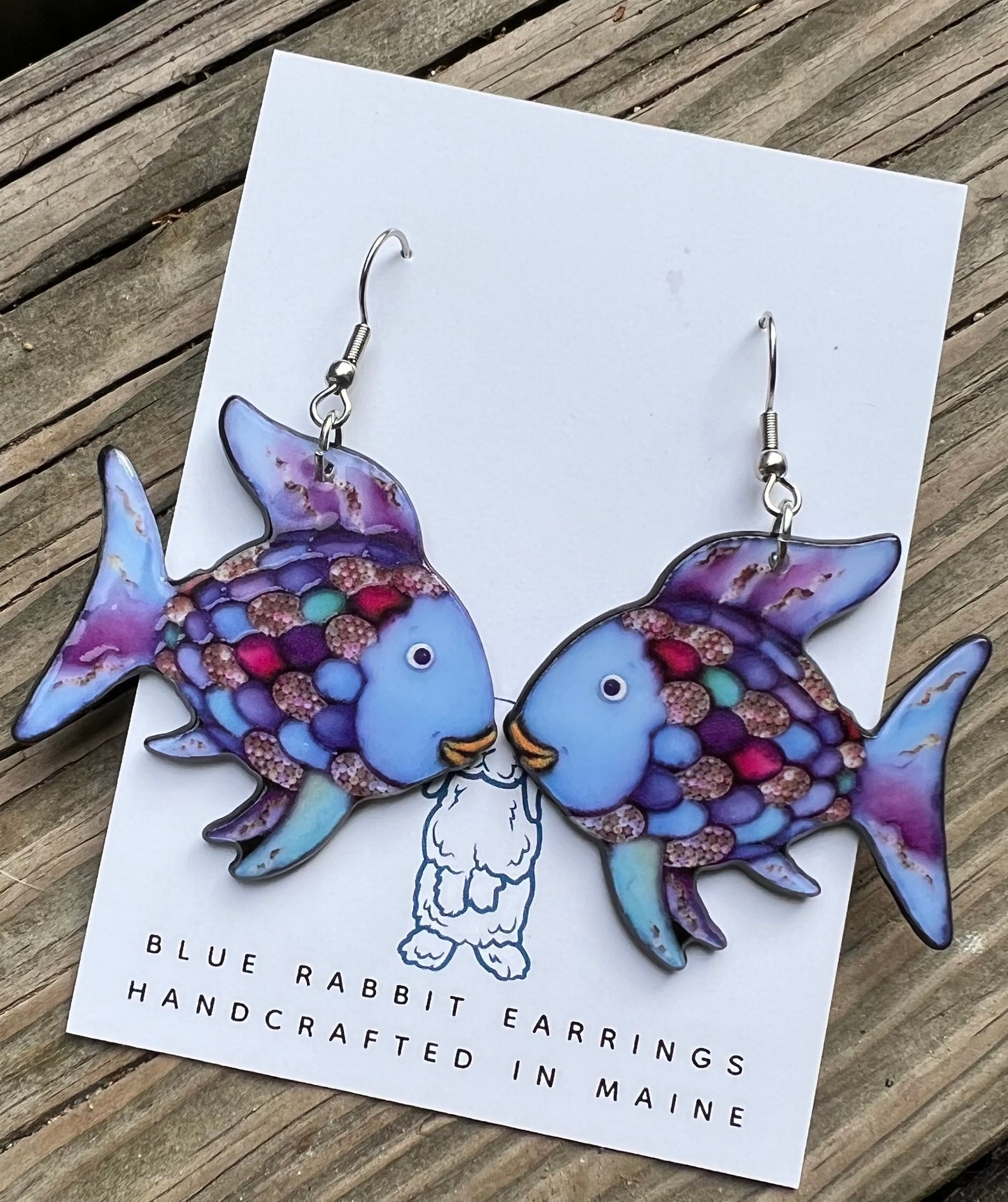 Acrylic Rainbow Fish Inspired Earrings