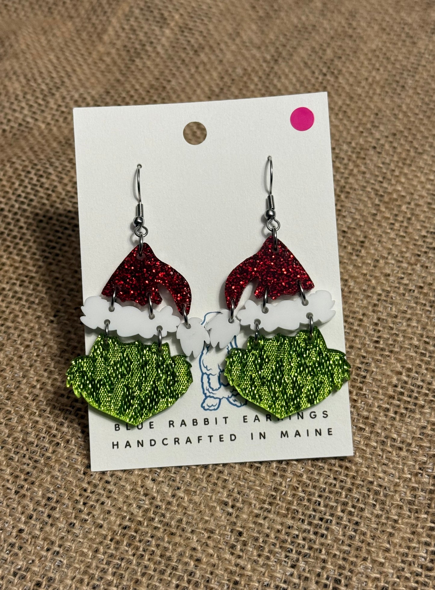 Acrylic Grinch Inspired Earrings
