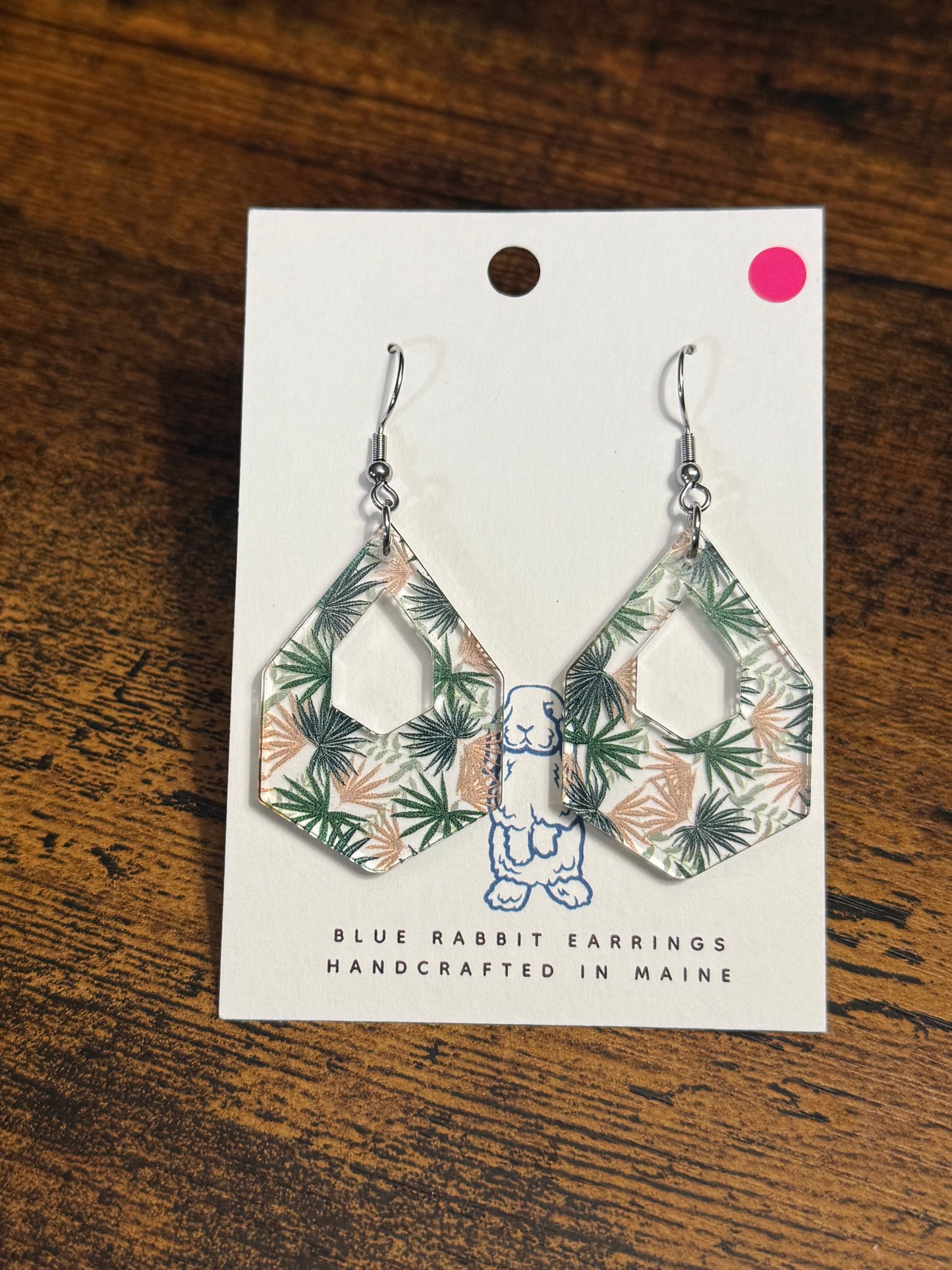 Acrylic Palmetto Print Earrings