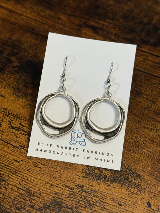Antique Silver Hoops