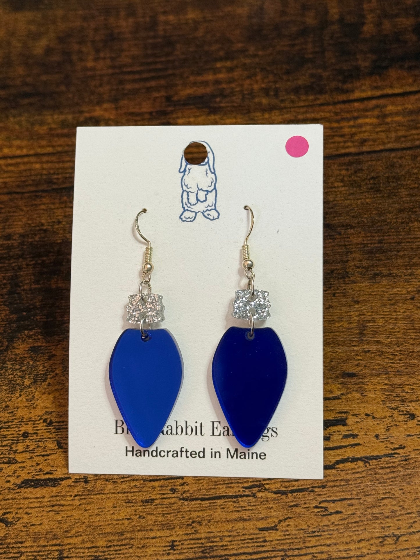 Mirrored Blue Acrylic Light Earrings