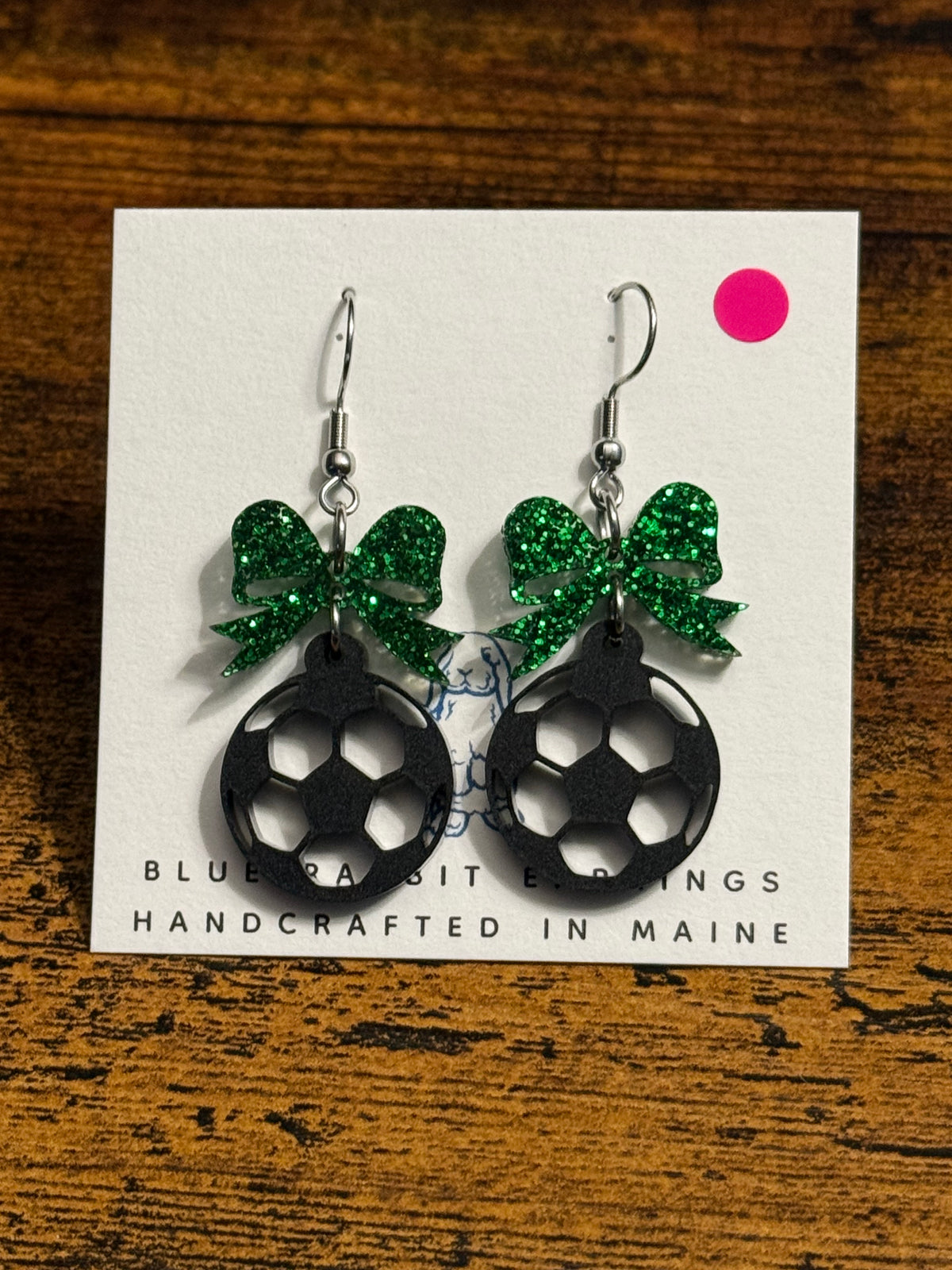 Acrylic Soccer Ball Earrings